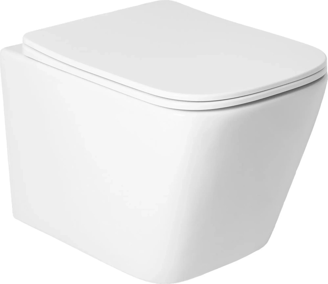 Унитаз подвесной Saniteco KW-9004WS + 501 + K01-SB (с кнопкой, черный)