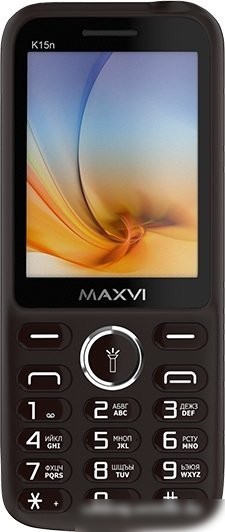 Кнопочный телефон Maxvi K15n (коричневый)