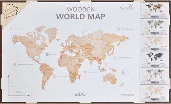 Пазл Woodary Карта мира XL 3146
