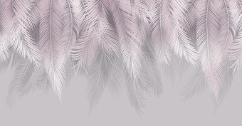 Фотообои Citydecor Пальмовые листья 546x265 пудровый/серый
