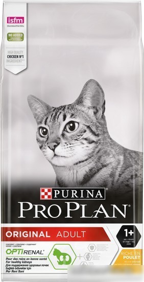 Сухой корм для кошек Pro Plan Original Adult OptiRenal с курицей 10 кг