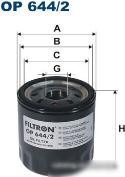 Масляный фильтр Filtron OP644/2 Масляный фильтр Filtron OP644/2
