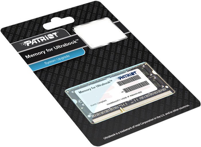 Оперативная память Patriot Memory for Ultrabook 4GB DDR3 SO-DIMM PC3-12800 (PSD34G1600L81S)