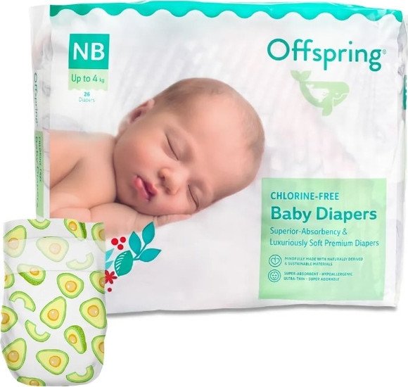 Подгузники Offspring NB 2-4 кг Авокадо OF01NB26AVO (26 шт)