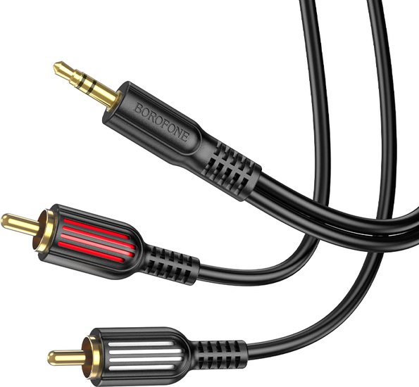 Кабель Borofone BL11 3.5 Jack - 2xRCA (1.5 м, черный)