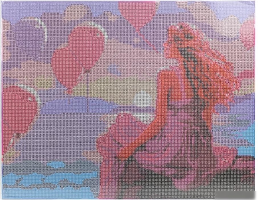 Алмазная мозаика MultiArt Девушка у моря с шарами AM40X50-129508