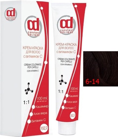 Крем-краска для волос Constant Delight Crema Colorante с витамином С 6/14 темно-русый сандре бежевый