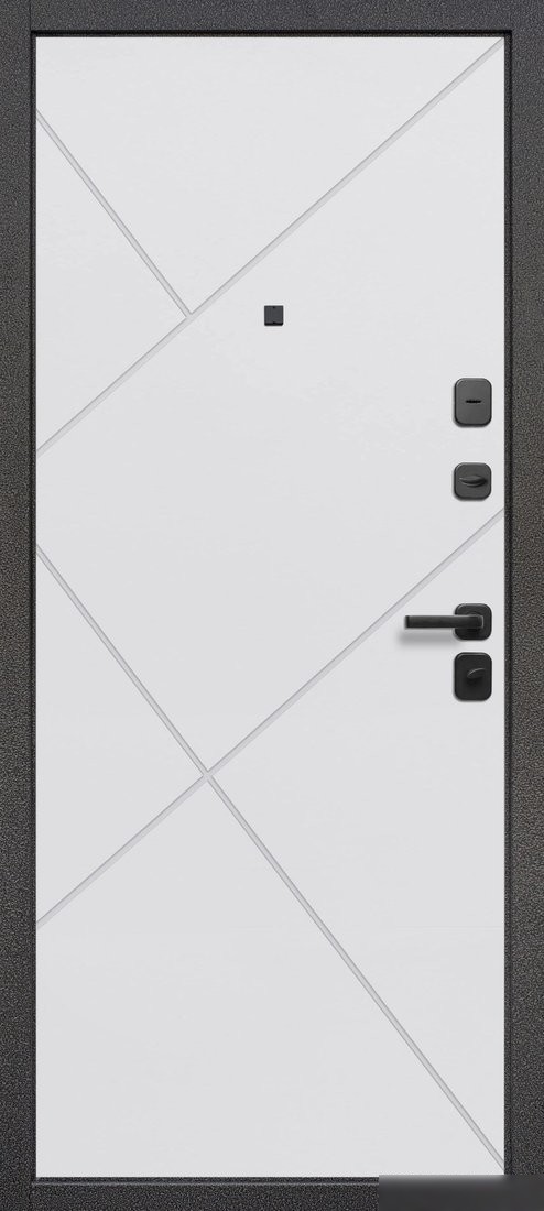 Металлическая дверь Guard 7см серебро/белый матовый (96x205, правая)