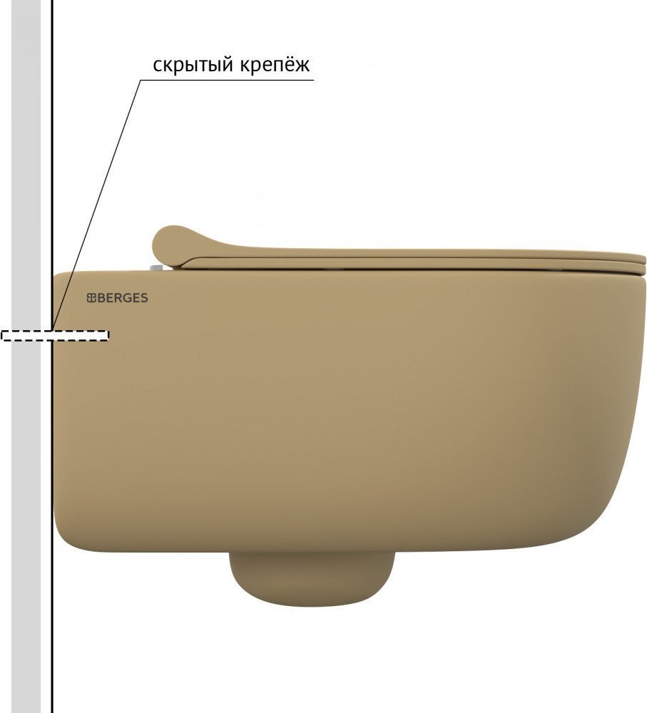 Унитаз подвесной Berges Wasserhaus Ego XL Rimless 083211 (с сиденьем)