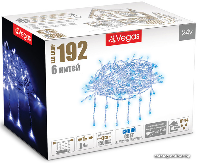 Световой дождь Vegas 55026 192 LED (синий)