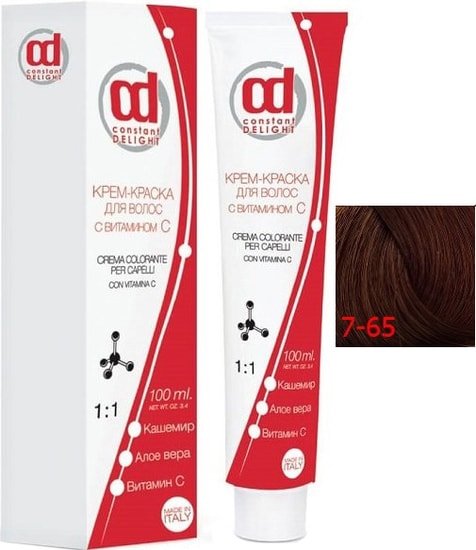 Крем-краска для волос Constant Delight Crema Colorante 7/65 средне-русый шоколадно-золотистый