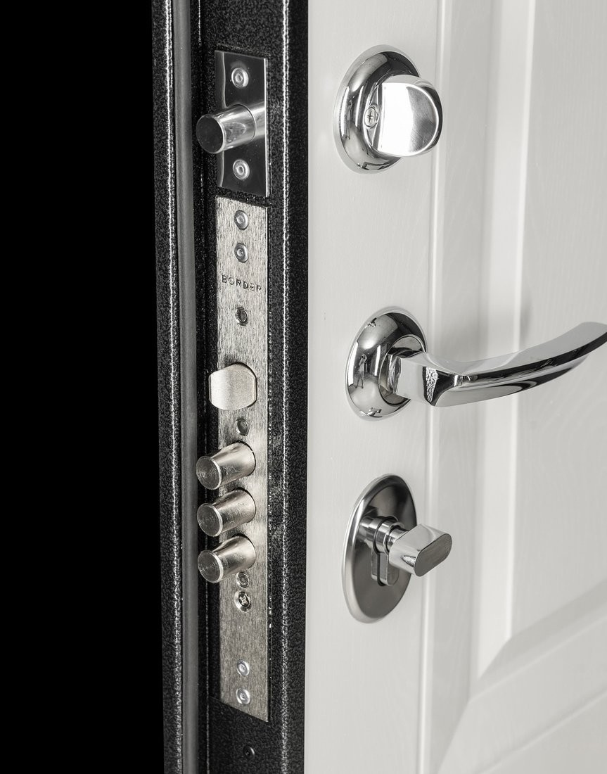 Металлическая дверь Guard Классика MG60 97х205 правая (черное серебро/белый ясень)