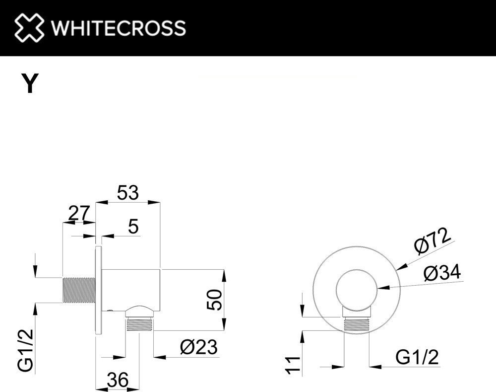 Переходник для душевого шланга Whitecross Y1018CPB (брашированная медь)