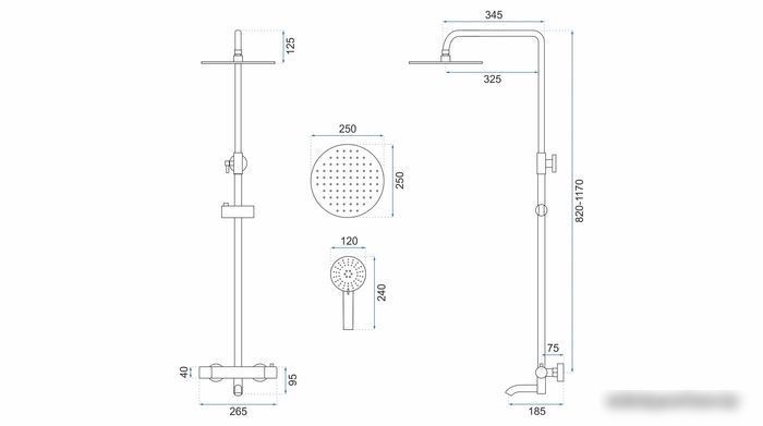 Душевая система Rea Lungo Chrome TermoREA-P6607