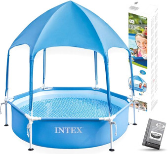 Каркасный бассейн Intex Metal Frame с навесом 28209NP (183x38)