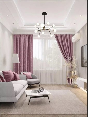 Комплект штор Mio Tesoro Мрамор 150x250 (2 шт, пыльная роза)