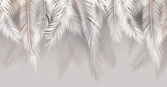 Фотообои Citydecor Пальмовые листья 546x265 светло-серый
