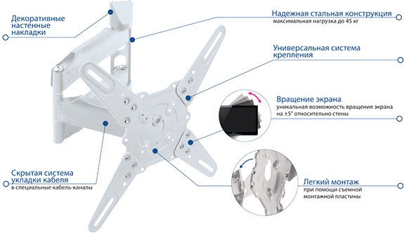 Кронштейн Kromax ATLANTIS-40 (белый)