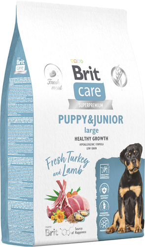 Сухой корм для собак Brit Dog Puppy&Junior Large Healthy Growth с индейкой и ягненком 3 кг