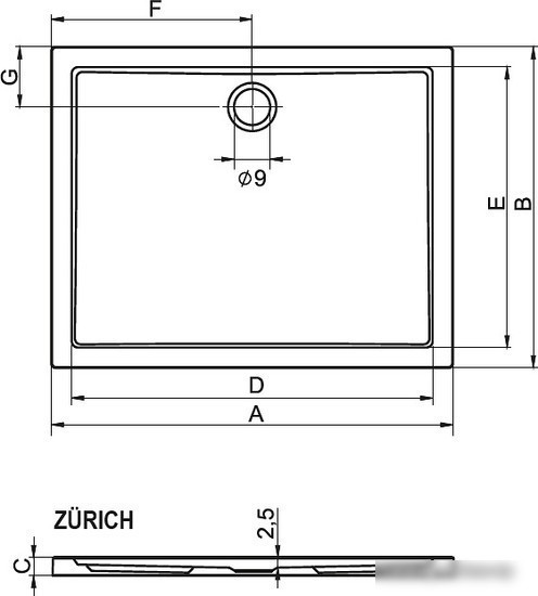 Душевой поддон Riho Zurich 120x80 [DA74]