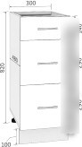 Шкаф напольный Кортекс-мебель Корнелия Лира НШ30р3ш без столешницы (капучино)