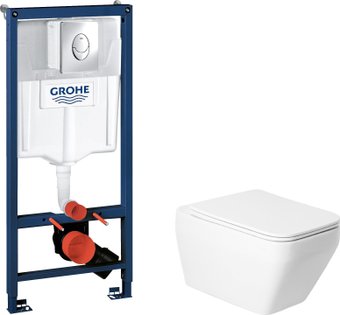 Унитаз подвесной Saniteco KW-9010W + GROHE Rapid SL 38721001