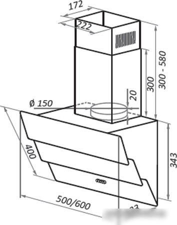 Кухонная вытяжка HOMSair Vertical 60 Glass (белый)
