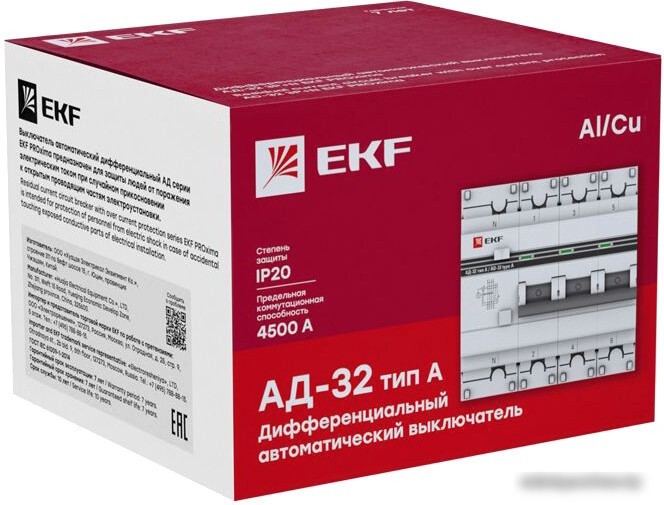 Дифференциальный автомат EKF PROxima АД-32 3P+N 16А10мА DA32-16-10-4P-a-pro