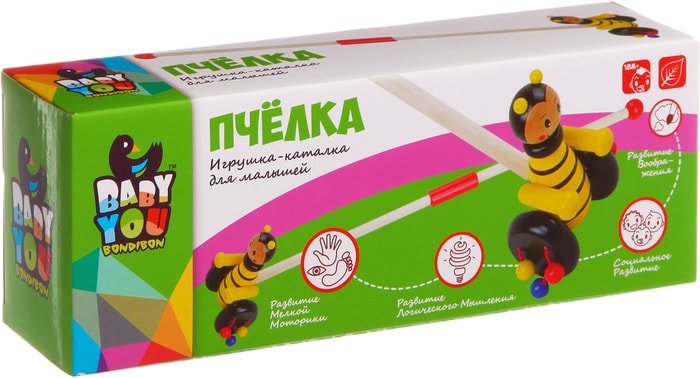 Развивающая игрушка Bondibon Baby You Пчелка с ручкой ВВ1110