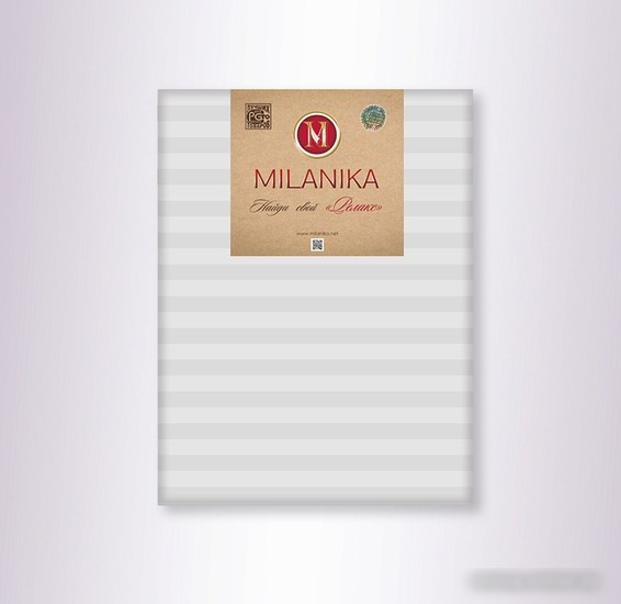 Постельное белье Milanika Белый Евро (поплин-страйп)
