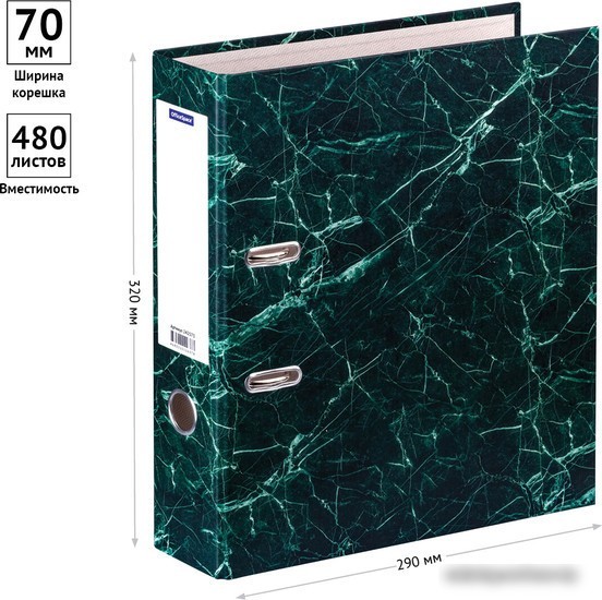 Папка-регистратор OfficeSpace 242573 (зеленый мрамор)