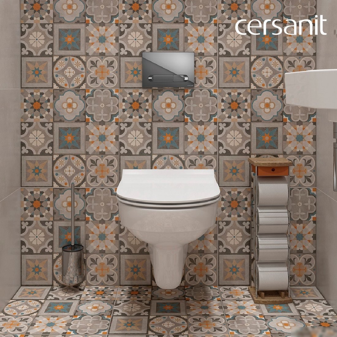 Унитаз подвесной Cersanit City DPL EO Slim + Aqua 40 Smart M 69331 (с кнопкой Estetica хром глянцевый)