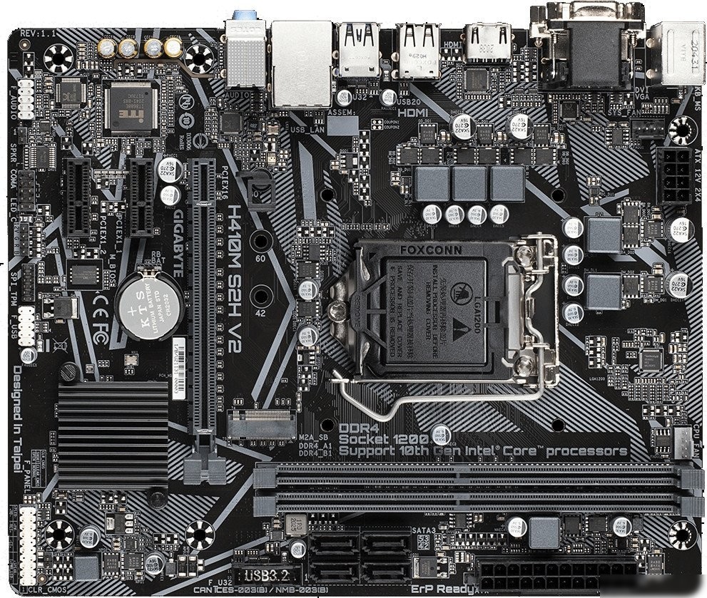 Материнская плата Gigabyte H410M S2H V2 (rev. 1.9/2.1)