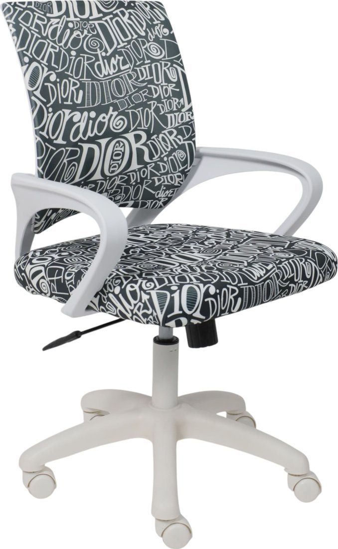 Офисное кресло AksHome Ricci New white (ткань, черно-белая диор)