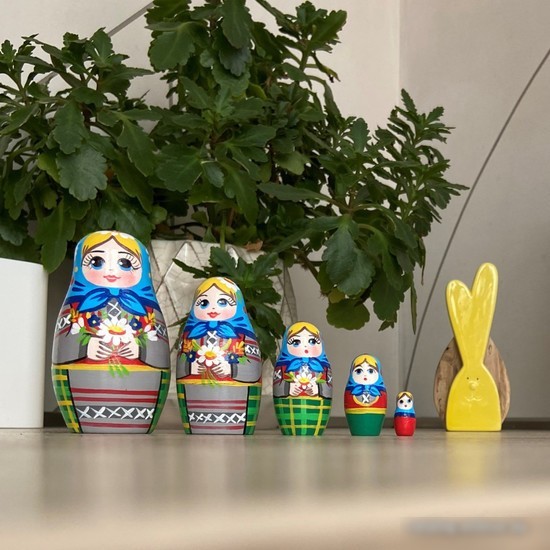 Развивающая игра Брестская Матрешка С букетом луговых цветов (набор 5 шт)