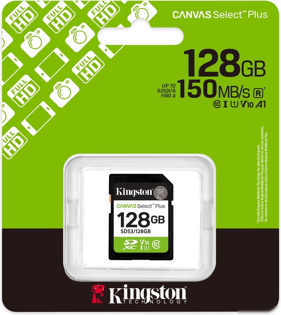 Карта памяти Kingston Canvas Select Plus SDXC 128GB SDS3/128GB