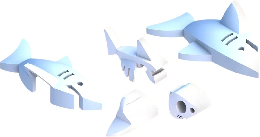 Магнитный конструктор Halftoys Ocean Белая акула HOS006