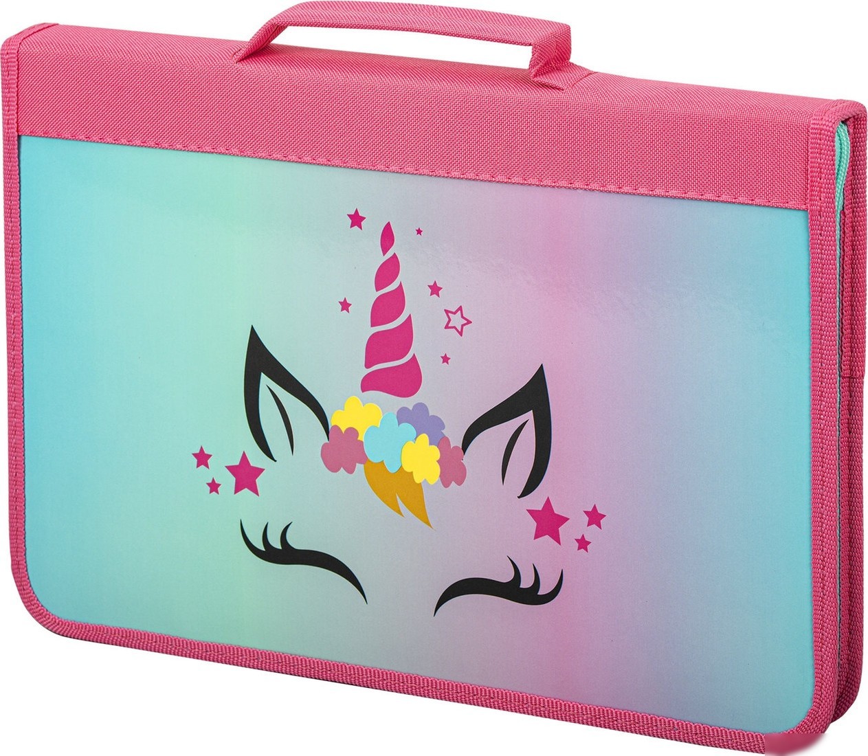 Папка-портфель BRAUBERG Unicorn 271447 с органайзером (розовый)