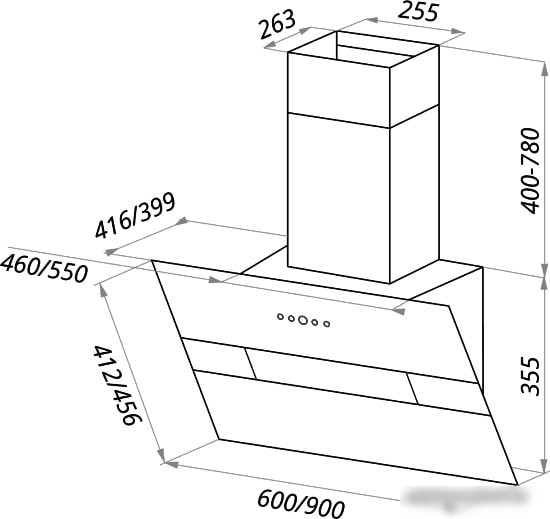 Кухонная вытяжка MAUNFELD Mersey 60 (нержавеющая сталь\белое стекло)
