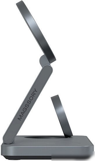 Беспроводное зарядное Magssory Yoga 3 в 1 Charging Station для Apple Qi2 WCH016m (темно-серый)