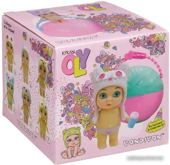 Кукла Bondibon OLY в шапочке-ушанке с животным ВВ3888
