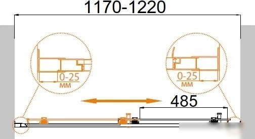 Душевая дверь Cezares MOLVENO-BF-1-120-C-BORO-IV