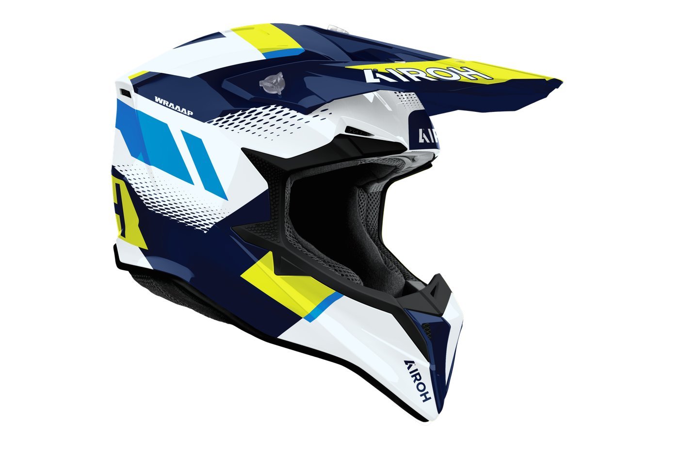 Мотошлем Airoh WRAAAP Vision WRAV31-XXL (XXL, желтый/синий глянец)