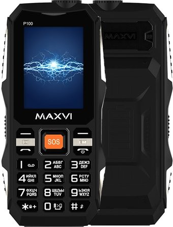Кнопочный телефон Maxvi P100 (черный)