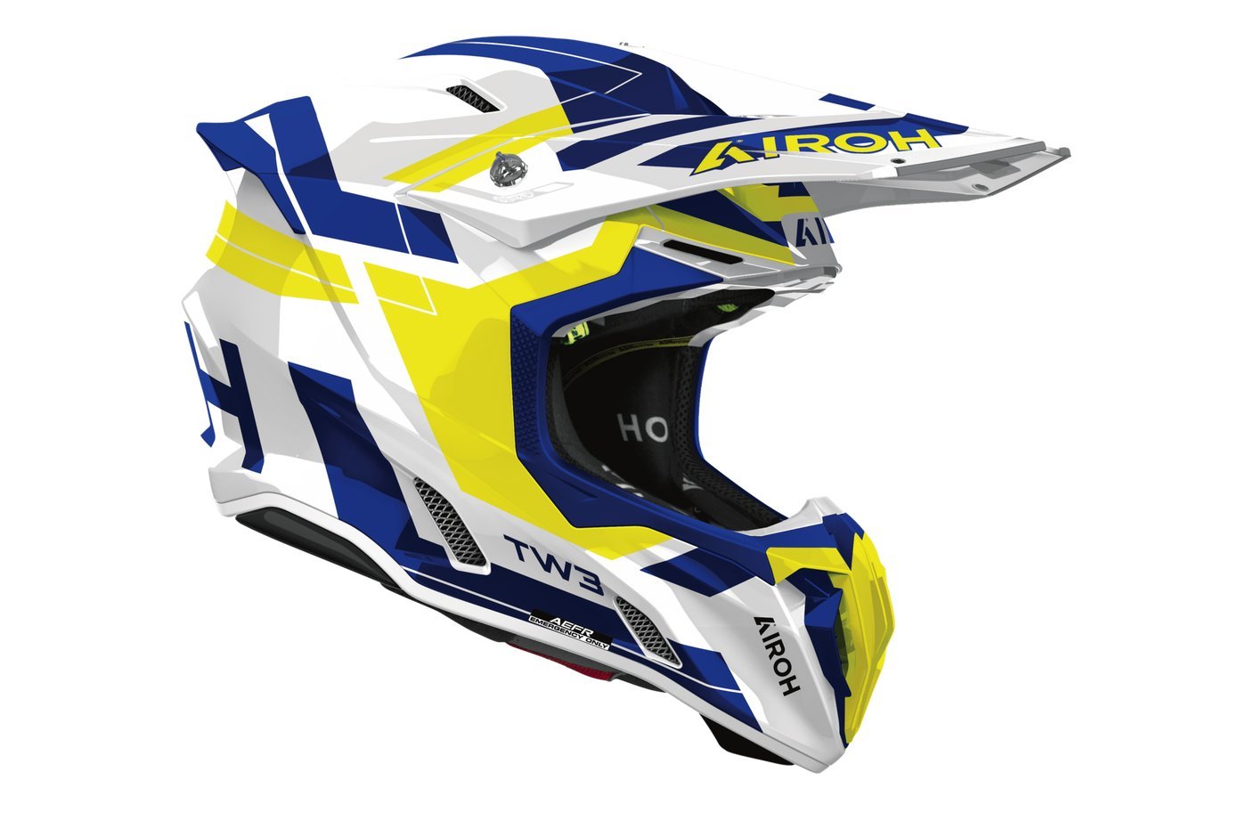 Мотошлем Airoh Twist 3 Dynasty TW3DI31-XS (XS, синий/желтый глянец)