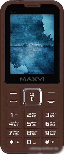 Кнопочный телефон Maxvi K21 (коричневый)
