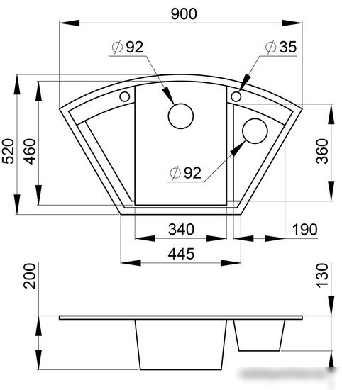 Кухонная мойка Granula GR-9001 (классик)