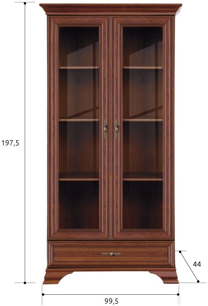 Шкаф-витрина BRW Kentaki S320-REG2W1S (каштан)