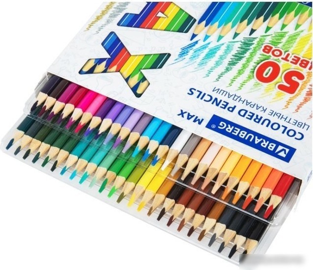 Набор цветных карандашей BRAUBERG MAX 181860 (50 шт)