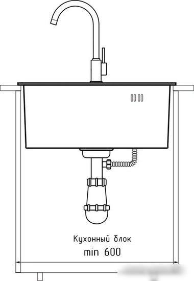 Кухонная мойка GranFest Metal нержавеющая сталь AISI 304 GF-5050 (с сифоном)